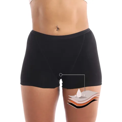 S-4XL Super Absorb Boyshort Underwear Women Safety Menstrual Panties Period Leak Proof Women's Pants Incontinence Plus Size