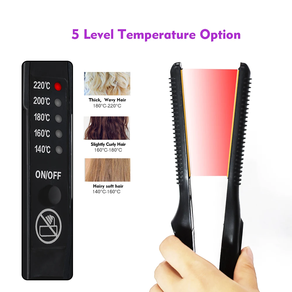 2 in1 Hair Curler and Straightener Curling Iron Tourmaline Ceramic Twisted Flat With LCD |