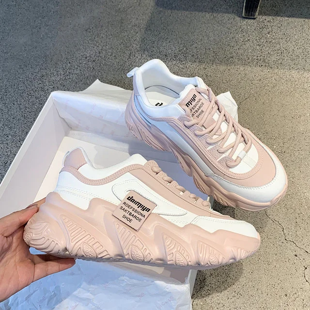 

Comfortable Light Casual Shoes Women's Lace-up Non-slip Sneakers Fashion Women's Shoes Autumn Color Matching Platform Shoes