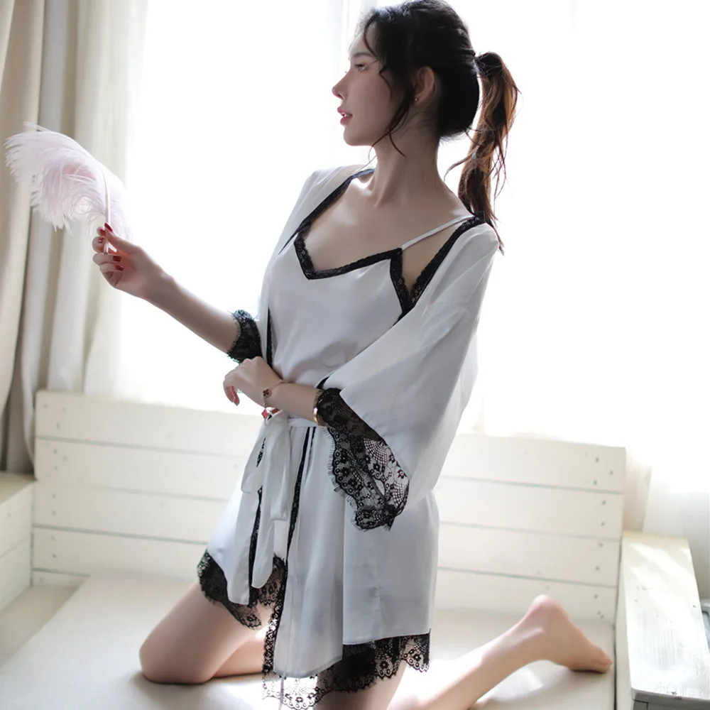 Высококачественные платья с рукавом до локтя для женщин пикантное кимоно в