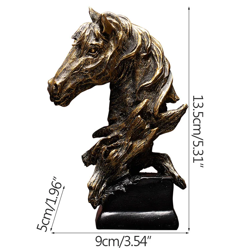 

Top Selling Resin Sculpture Living Room Decoration Art Crafts Thinker Figure Horse Head Fengshui Ornaments Home Decor Furnishing