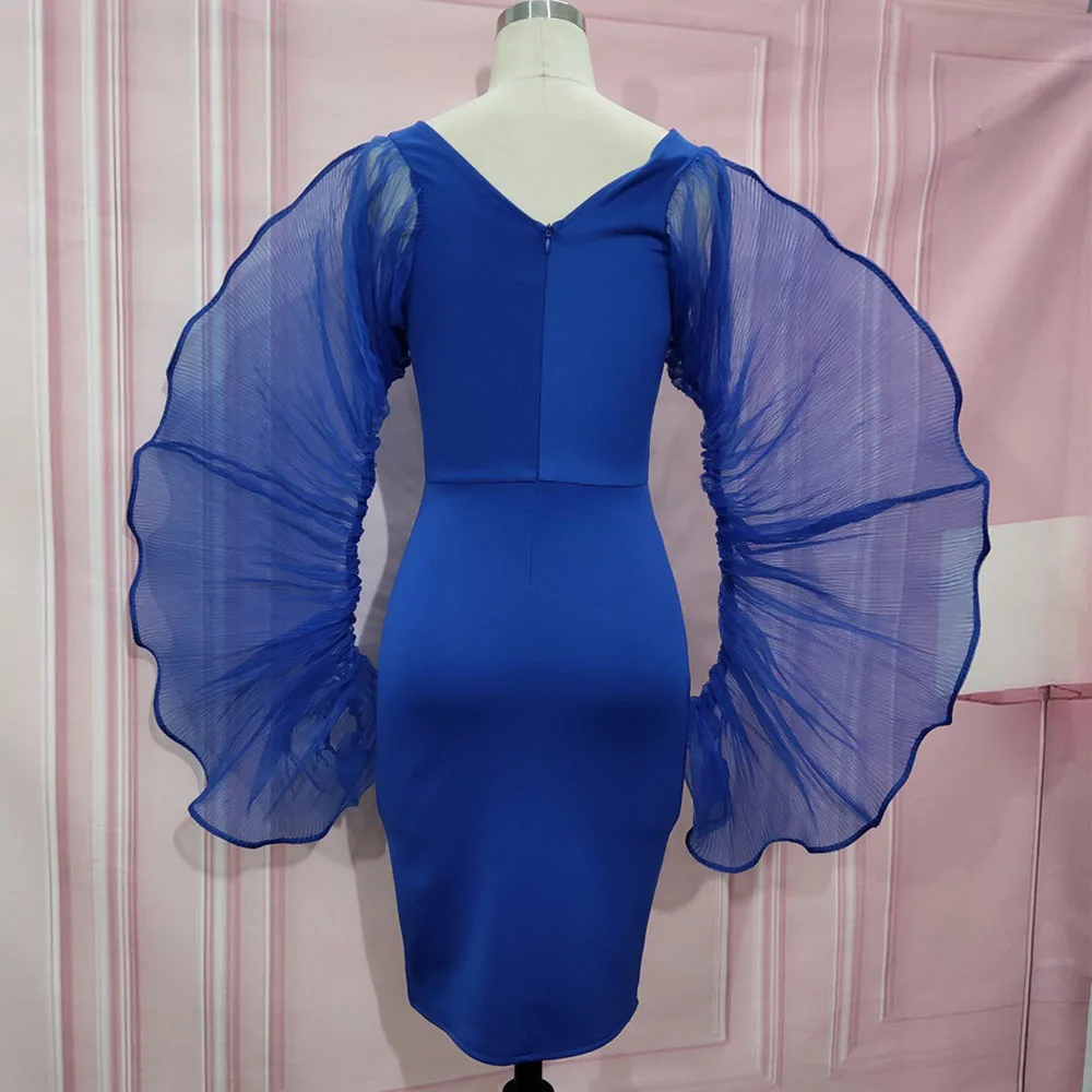 2020 летнее синее облегающее платье-карандаш в африканском стиле женские