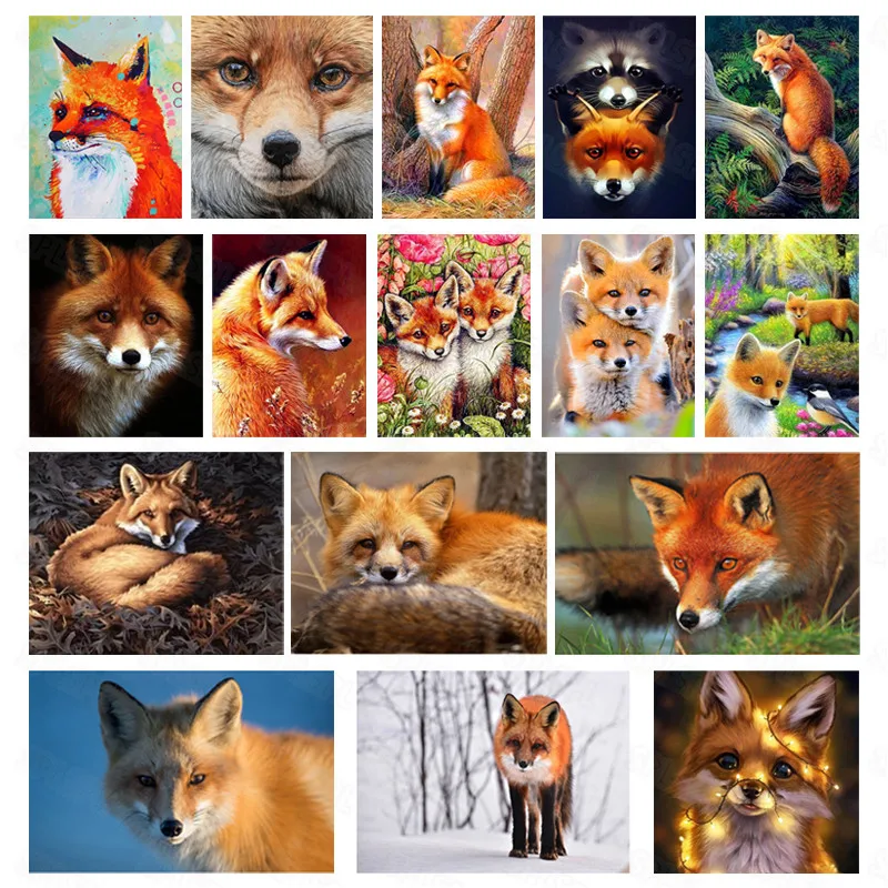 

Diy Diamond Painting National Wild Protected Animals Fox Living Room Bedroom Porch Decoration Painting Hanging Painting