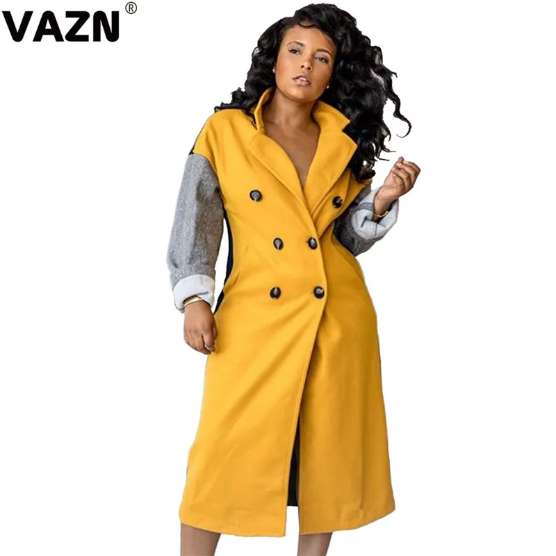 VAZN BN9200 открытое пальто Новая Осенняя Повседневная красочная модная уличная шея с длинным рукавом Офисная Женская рубашка