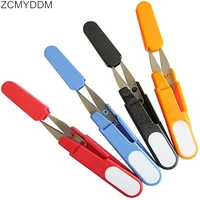 zcmyddm 1pc plastic handle safety cover sewing scissors u shaped trimming nipper cutter for thread embroidery diy sewing tools