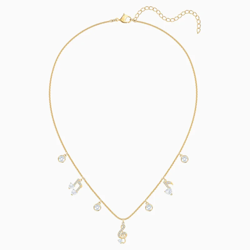 

Fashion Jewelry SWA New PLEASANT Gold Lady Necklace Classic And Elegant Music Score Decoration Female Romantic Jewelry Gift