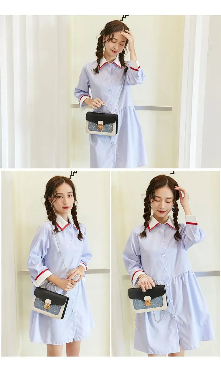 

PU Crossbody Bags Spring New Fashion Wild Shoulder Messenger Bag Girl Kawaii Mini Mochila Hit Color Design Tophandle Mochila