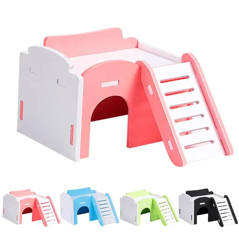 

1 PC Plastic Hamster House Small Animals Hideout Huts With Stairs Cage Guinea Pig Exercise Ferret Rat Sport Toy House For Rodent