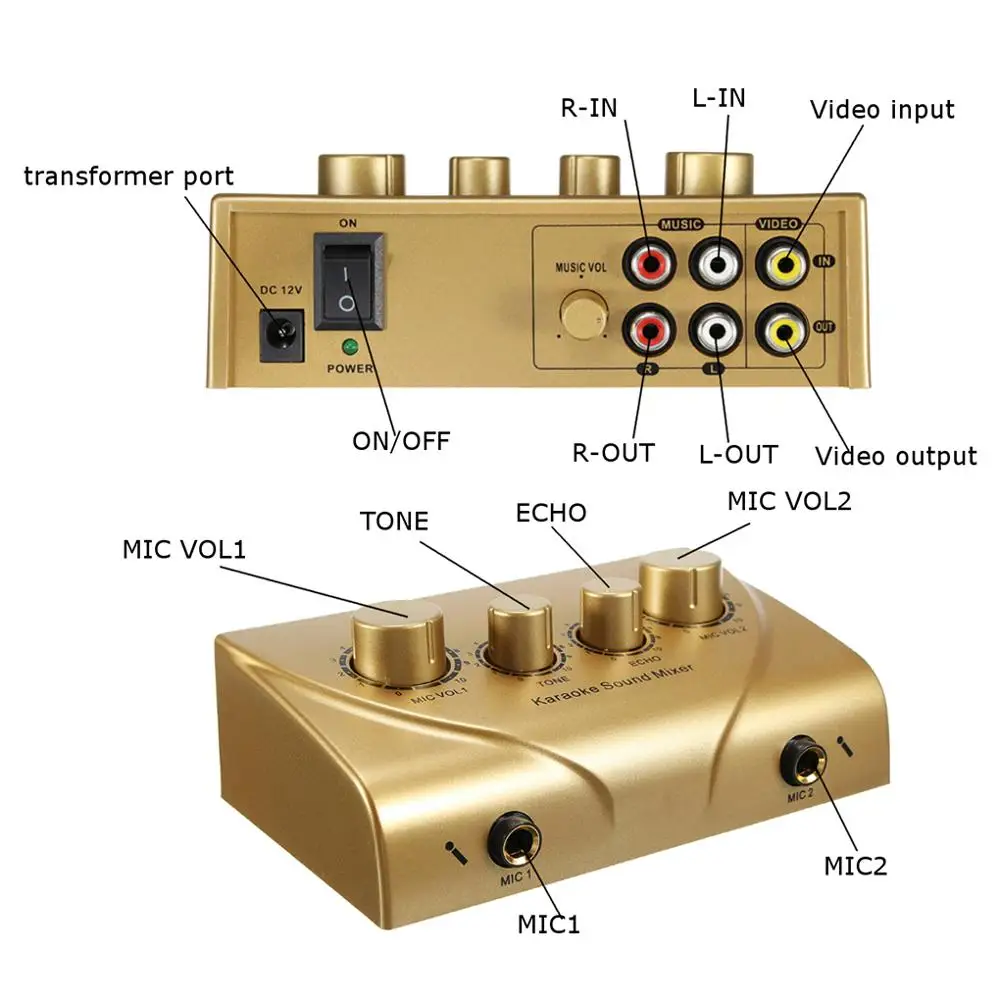 Звуковой микшер с двумя микрофонными входами компания сценический домашний KTV