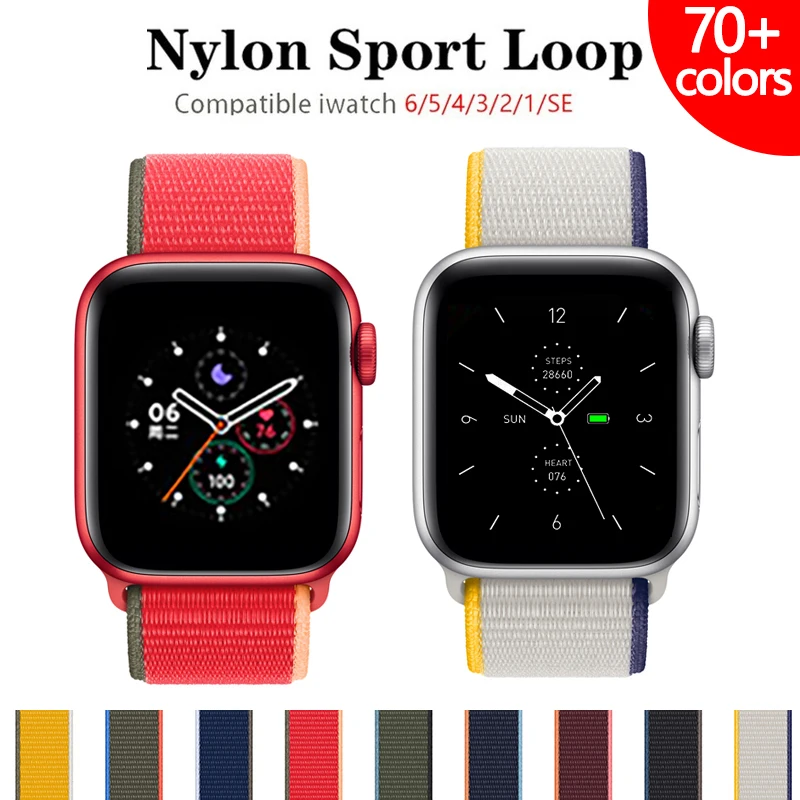 

Nylon Strap for Apple Watch Band 45mm 41mm 44mm 40mm 42mm 38mm SmartWatch Sports Loop belt bracelet iWatch Series 7 6 SE 5 4 3