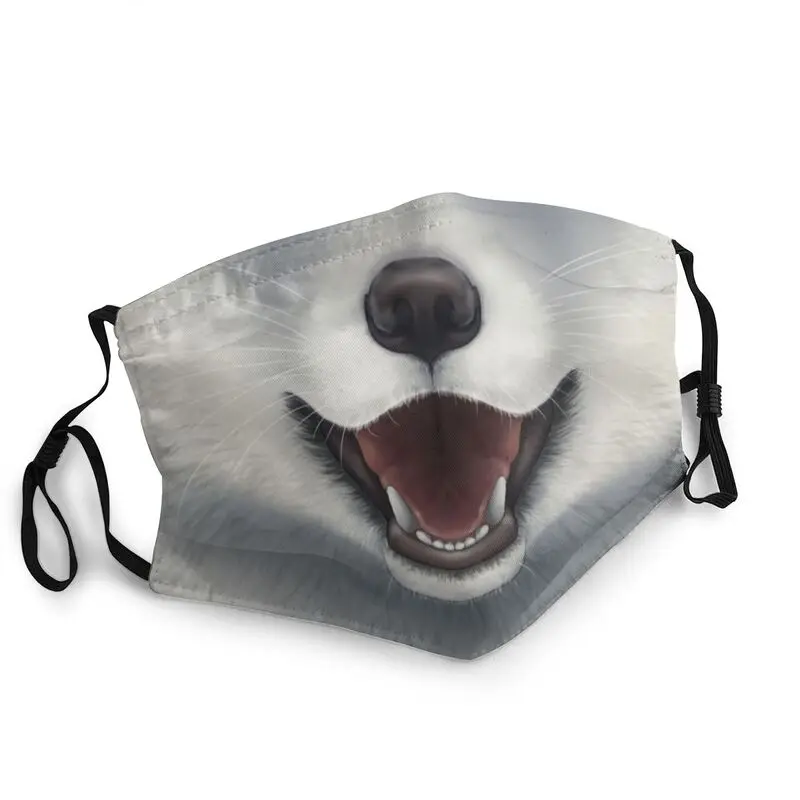 

Arctic Fox Nose Face Mask Men Anti Haze Dust Animal Pattern 3D Printing Mask Protection Cover Respirator Breathable Mouth Muffle