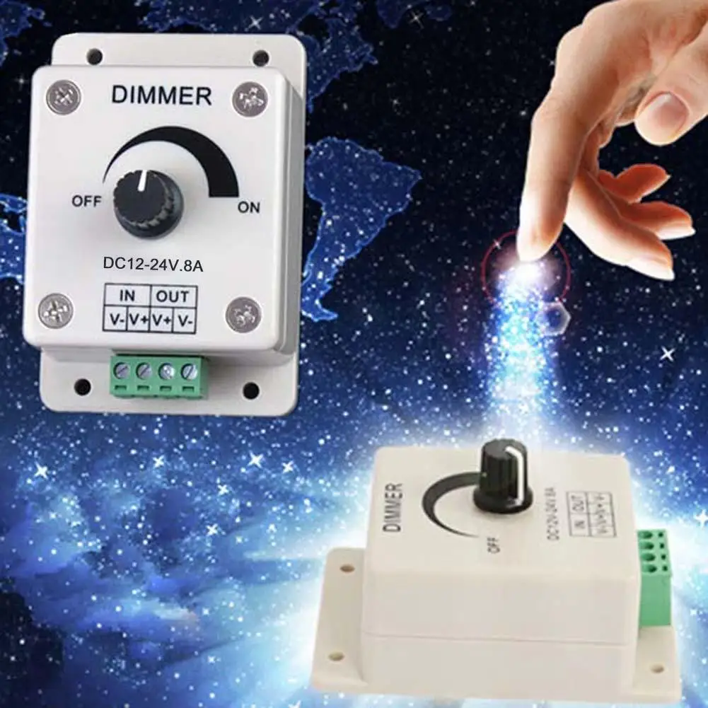 Светодиодный диммер постоянного тока 12 V 24 8A Регулируемая яркость лампы Газа