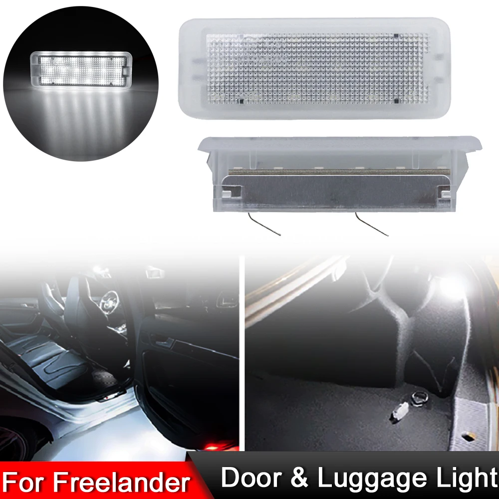 

1 пара для Land Rover Freelander 1998-2006, светодиодный светодиод под дверью, подсветка салона Footwell, светильник для багажника в сборе