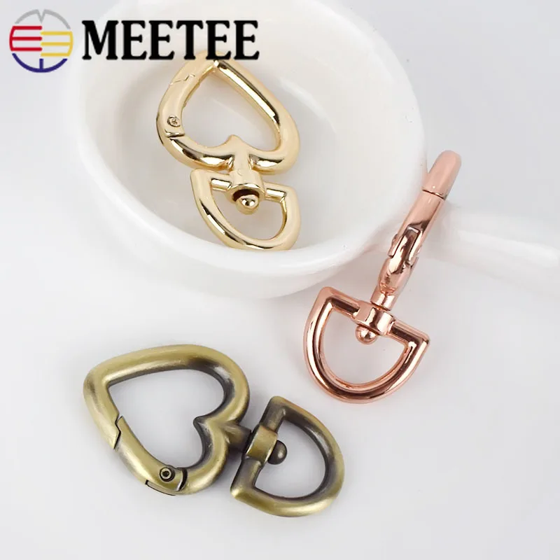 5/10 шт. металлические пряжки в форме сердца сумки с ремнем Вертлюг крючки кнопками