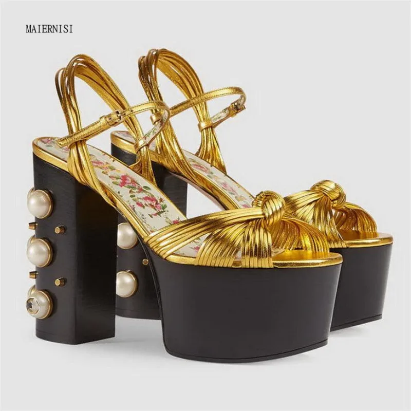 

New style rhinestone rivet ladies sandals catwalk women's shoes high-quality thick-heeled thick-soled 13CM high-heeled shoes 43