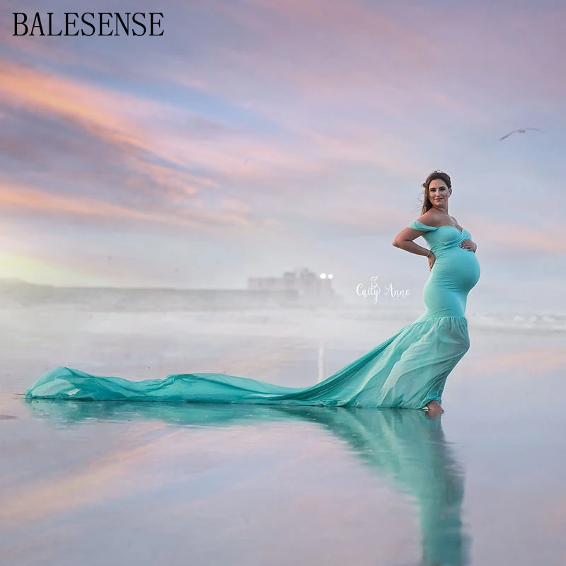 Платье макси для беременных Платья фотосессии Одежда сексуальное шифоновое