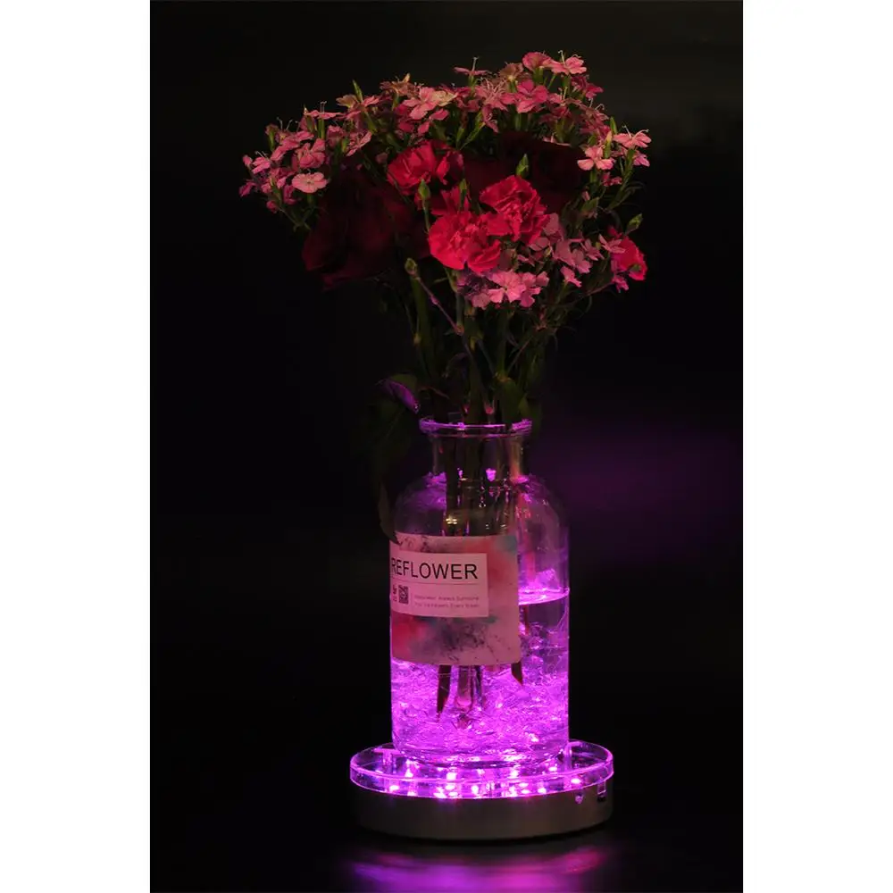 

Living Room Vase Decoration 16 Colors 6inch LED Vase Lighting Base Rechargeable Battery Operated with 24 keys Remote Controller