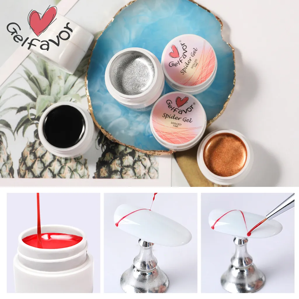 Гель-лак для ногтей сделай сам гель с металлическим дизайном линия рисования