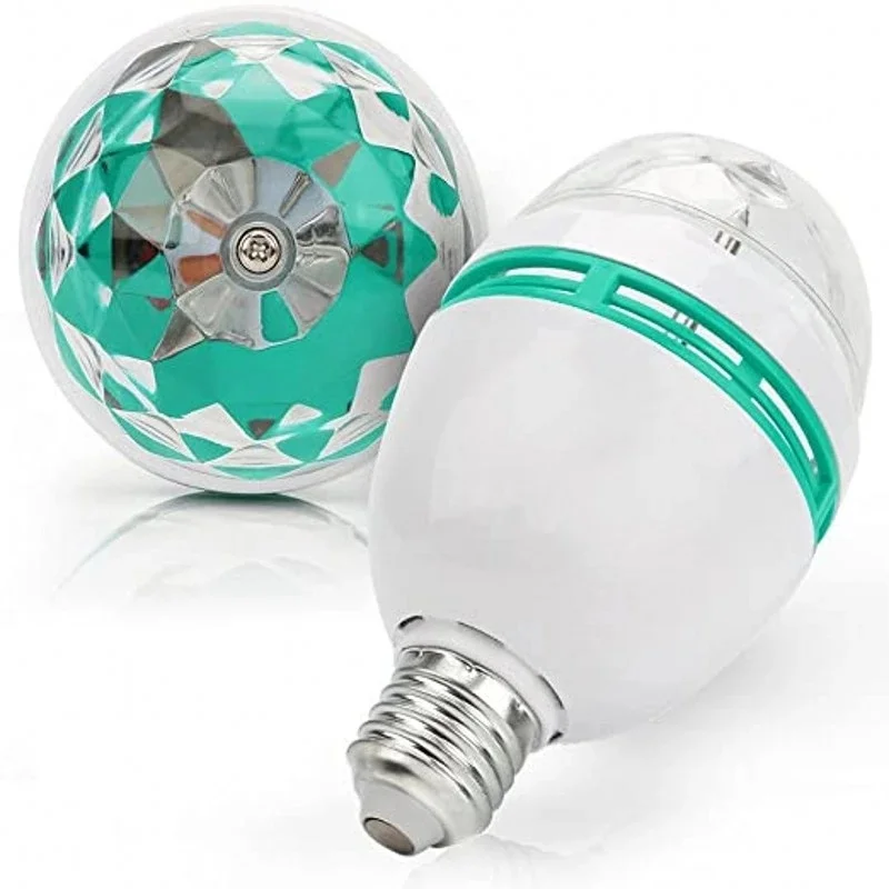 

LED Crystal Color Magic Ball Lights Rotating RGB LED Stage Light Bulb E27 Lamp for Ktv Bar Disco Party DJ Christmas Effect Decro