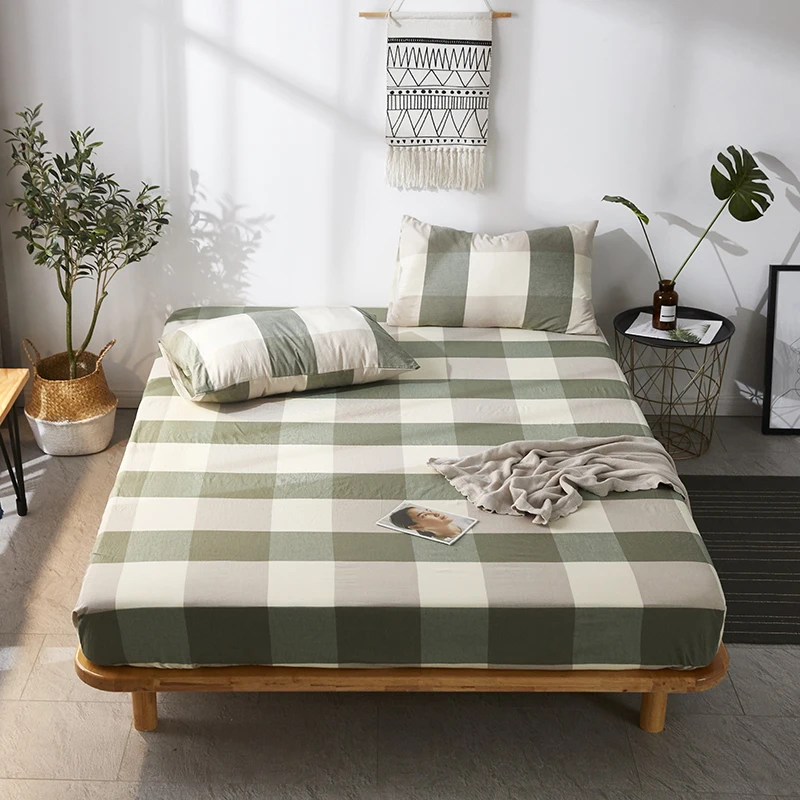 100% стираный хлопок простыня высокого качества одноцветная четыре уголка с