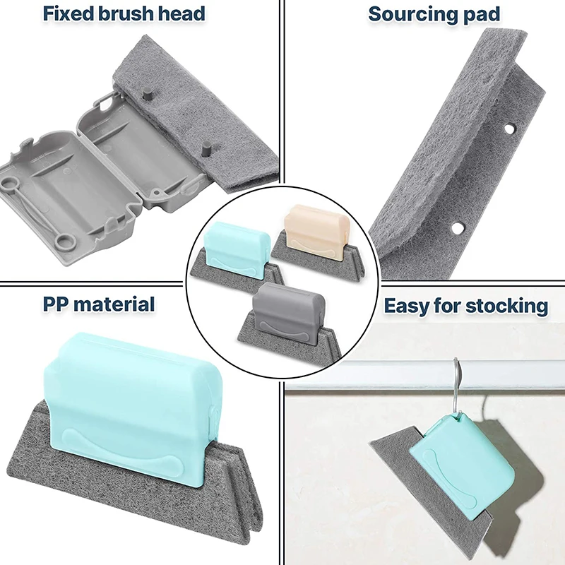 

6 Pieces Creative Window Groove Cleaning Brush Detachable Crevice Cleaner Tools Hand-Held with 24 Replacement Cloths