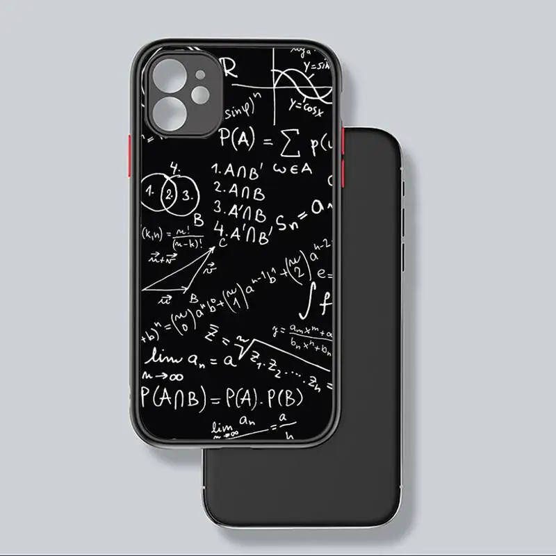 

Science Math physics formula Phone Case Matte Transparent for iPhone 7 8 11 12 s mini pro X XS XR MAX Plus coque