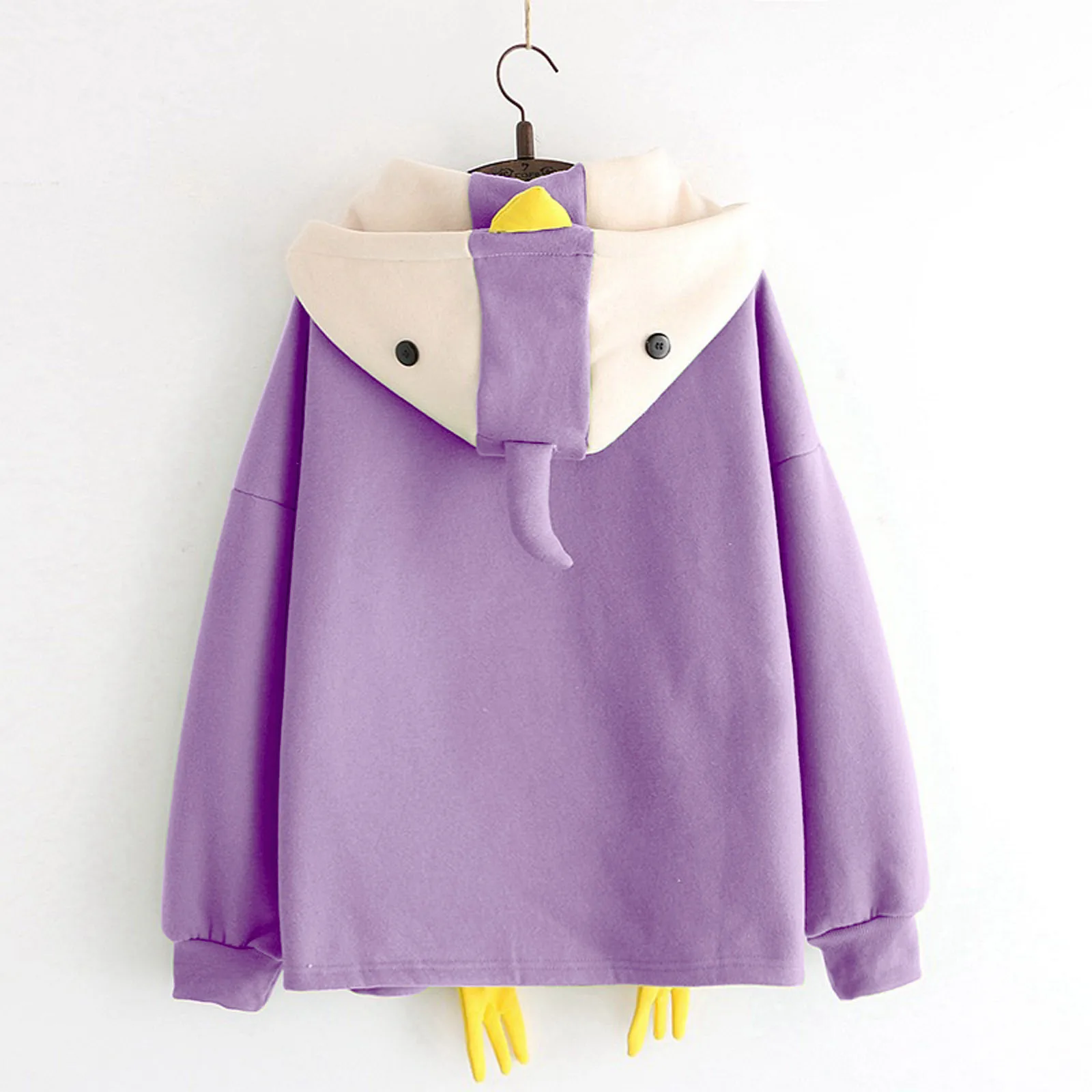 

TELOTUNY 2021 Autumn Winter Women's Cute Hoodies Long Sleeve Lovely Print For Teens Girls Little Bird Shape Pullover Sweatshirts