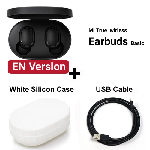 EN add cable case Xiaomi mi Red mi AirDots TWS Bluetooth наушники настоящая Беспроводная bluetooth 5,0 гарнитура DSP активное шумоподавление Голосовое управление - Цвет: EN add cable case