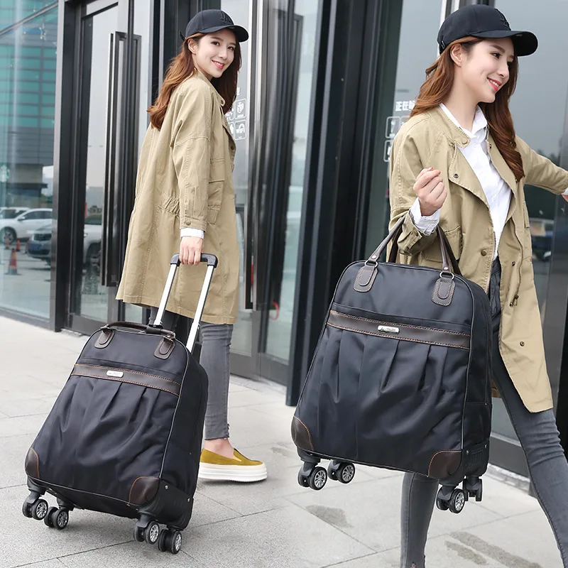 Fashion portable trolley suitcase bag women men large capacity trolley travel bag waterproof boarding luggage bag travel valise