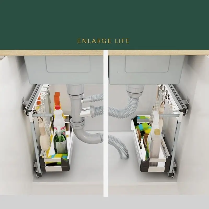 Rangement кухни Cucina Organizador Cocina Нержавеющая сталь Cozinha Органайзер Кухня шкаф Cestas Para Organizar корзина