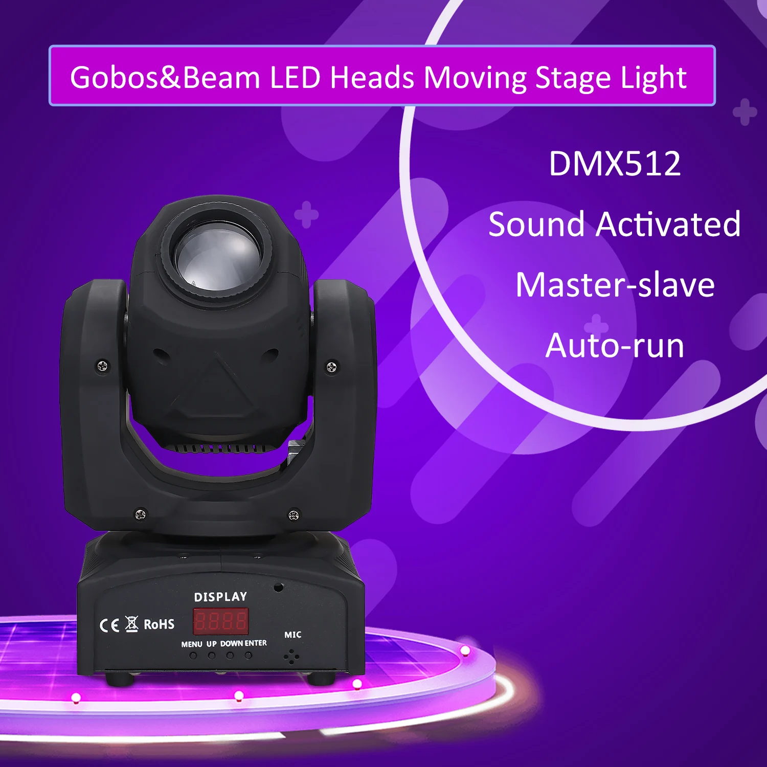 

Party lights Moving Head Stage Light DMX512 Master-slave Sound Activated Auto-run 9/11 Channels Stage Light For Disco DJ Bar