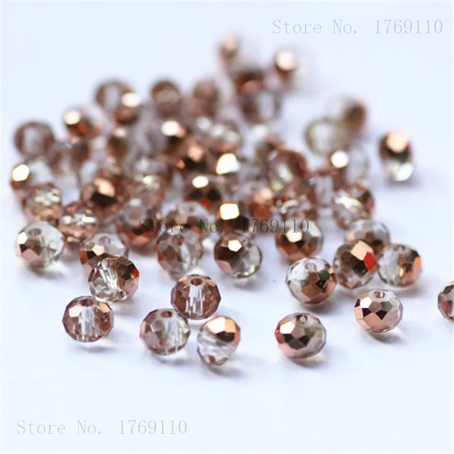 Isywaka Tender Rose AB Colors 4*6mm 50pcs Rondelle Austria faceted Crystal Glass Beads Loose Round for Jewelry Making | Украшения и