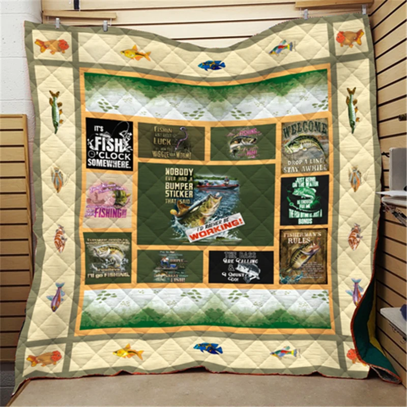 Летнее одеяло с принтом рыбы для детей школьная кровать взрослых мягкое теплое