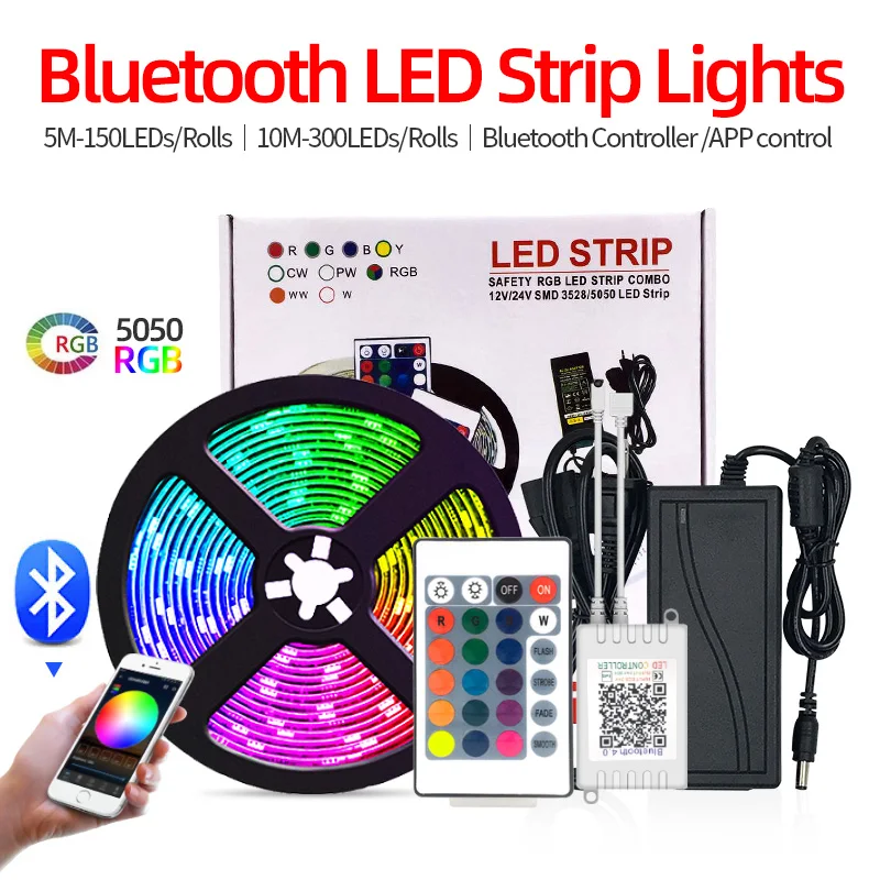 

LED Light With 5050RGB Dropper Waterproof 30/60 Light Intelligent App Bluetooth Music Soft Light Strip