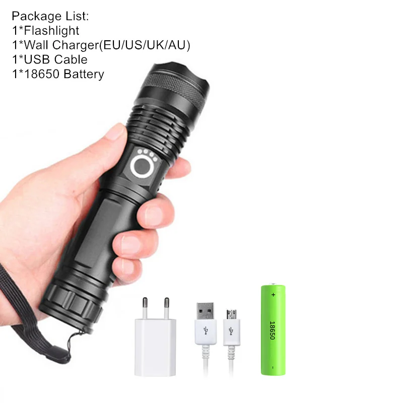 Package B Мощный USB фонарик xhp70.2 Самый светодиодный фонарик USB Zoom СВЕТОДИОДНЫЙ Фонарь xhp70 xhp50 18650 или 26650 Аккумулятор для кемпинга - Испускаемый цвет: Package B