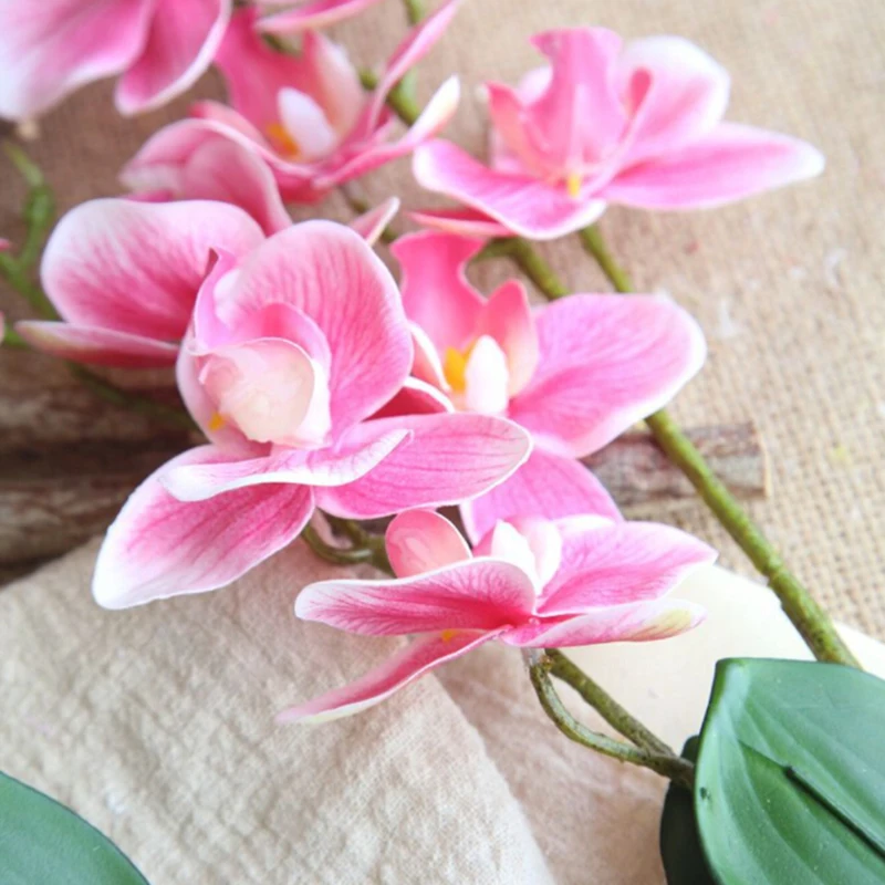 Искусственная Цветочная подделка Шелковая бабочка Орхидея украшение стола для
