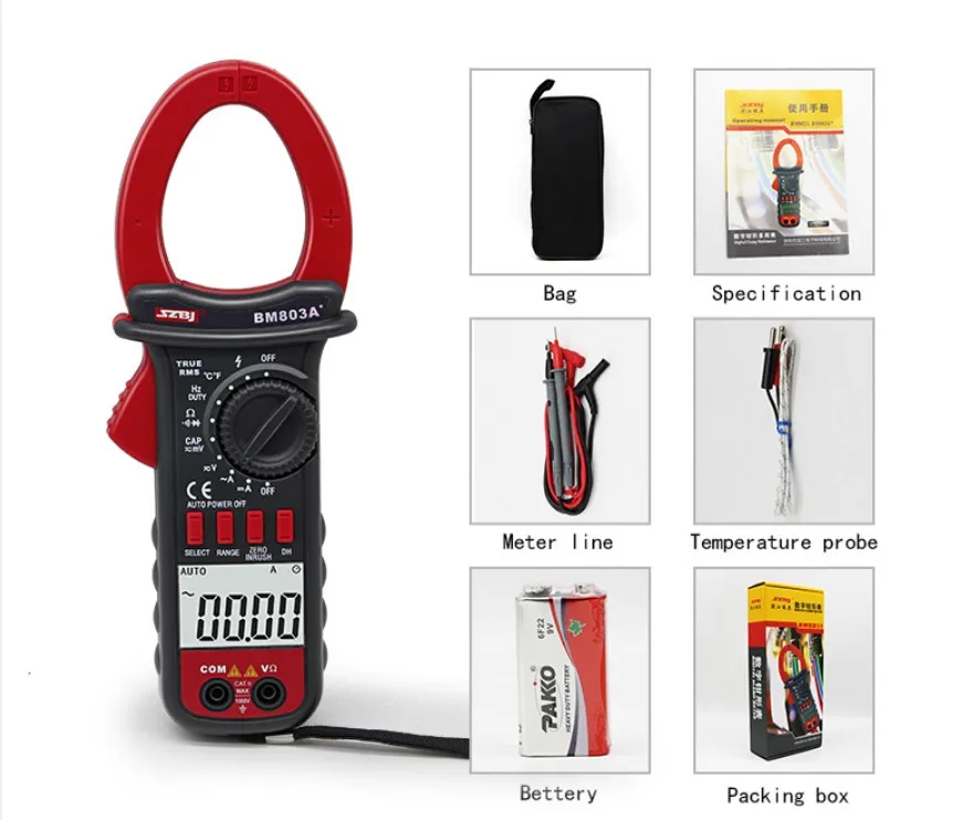 

AC-DC 1000A DIGITAL Clamp multimeter AC/DC current 1000A Capacitor frequency temperature 1000