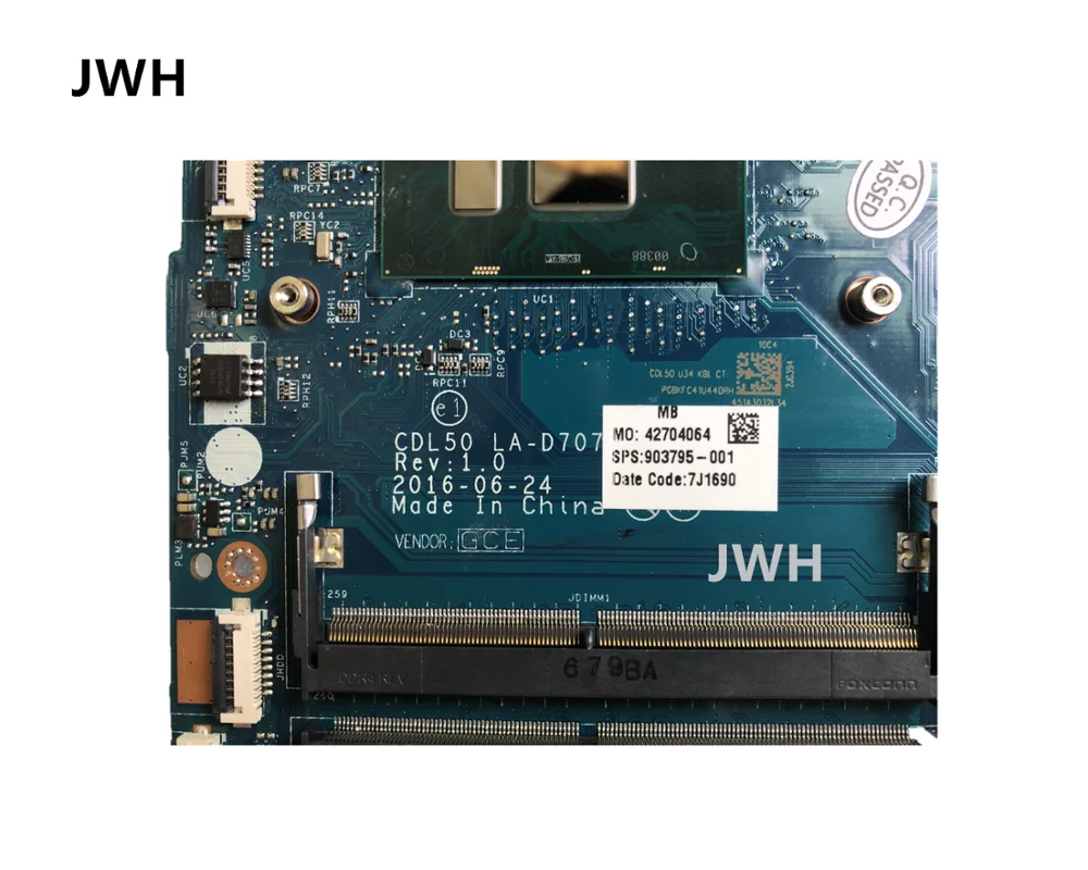 YPAY для hp 15-AY материнская плата i3-7100 LA-D707P 903795-001 903795-501 903795-601 тестирование работы |