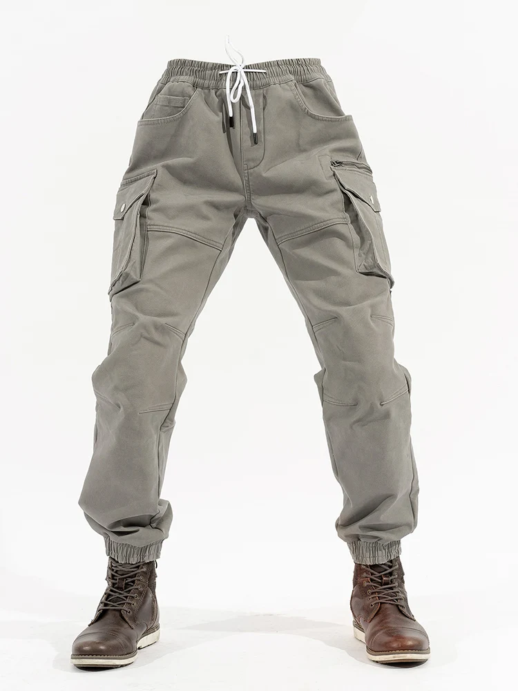 Новые прочные карманные мотоциклетные брюки для мужчин, стойкие к падениям, четыре сезона, элегантные узкие джинсы.