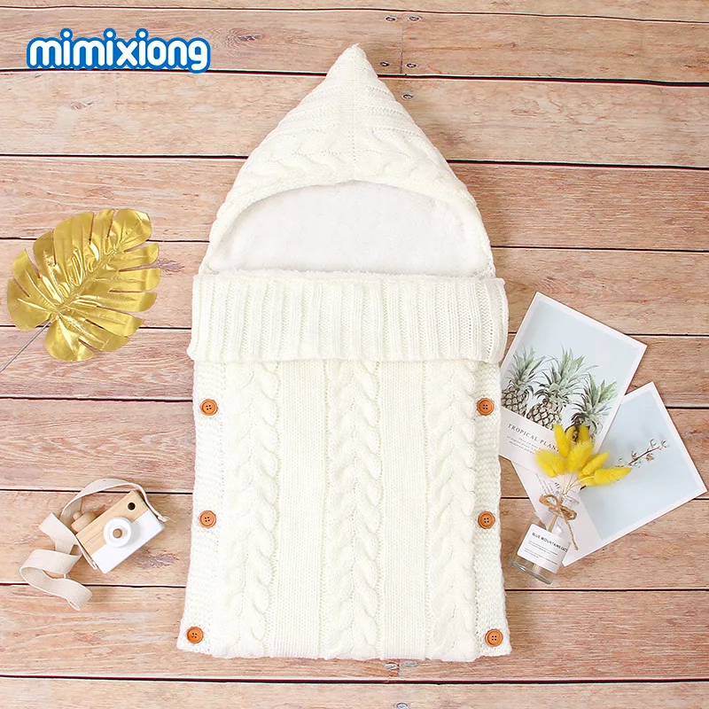 

Ins baby plush and thick knitting lovely sleeping bag