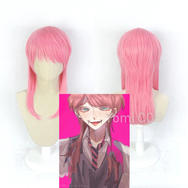 

Парик для косплея харучиё из аниме «Токио», термостойкие волосы с длинными розовыми волосами харучиё Акаси из волокна и шапочка для Хэллоуина