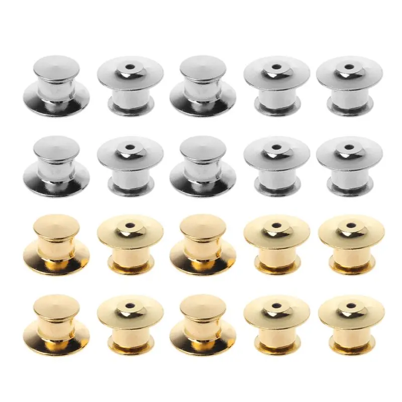 

10Pcs Metal Pins Keepers Safety Anti-lost Back Locking Clasp Jewelry Replacement DIY Craft Accessory