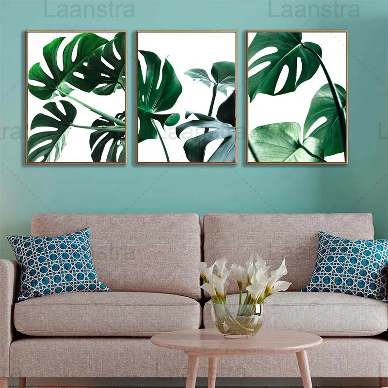 

Tropical Plant Leaf Bedroom Canvas Painting Minimalist Pure White Background Living Room Wall Art Decoration Poster Home Print