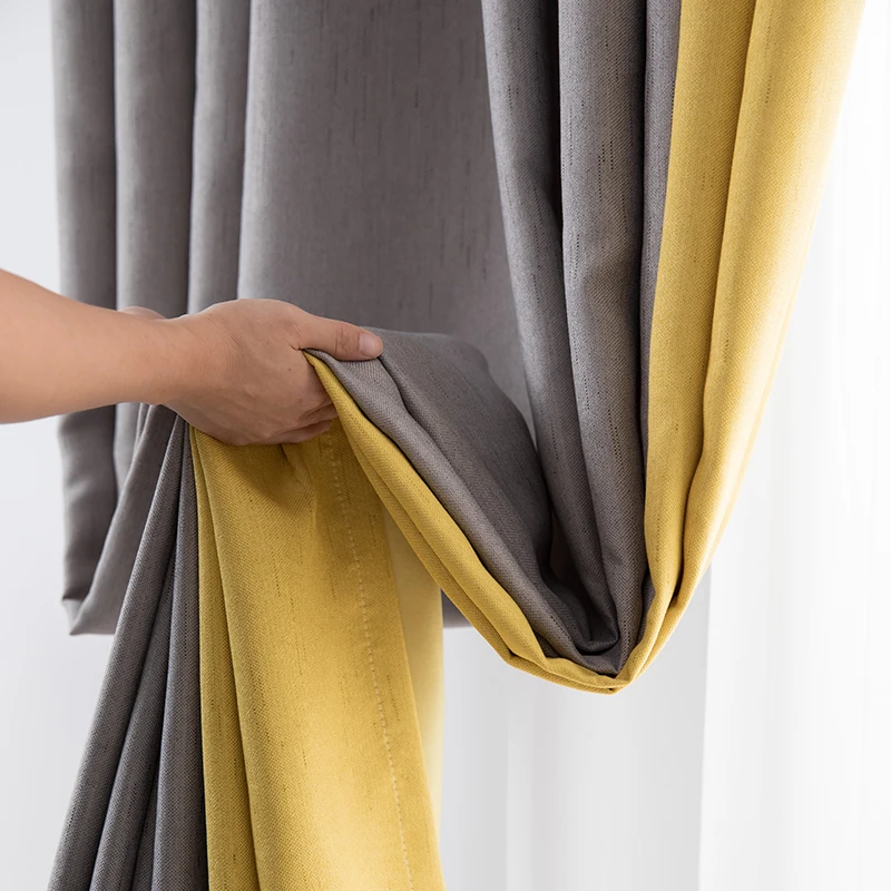 

Modern Linen Stitched Custom Curtains For Living Room Bedroom Splicing Window Drapes Screen Curtains House Decoration Drapes