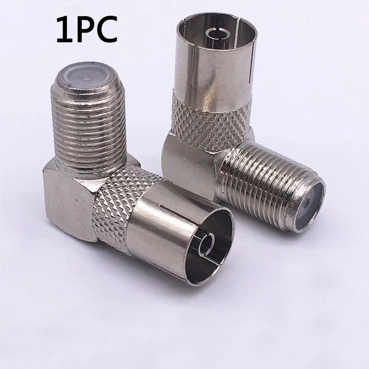 

Elbow Set-top Box Parts Right Angle Metal Socket TV Aerial Connector Wall Mounted Easy Use Plug Curved RF Coaxial Adapter