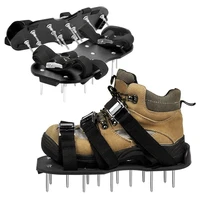 eleg garden lawn aerator shoes sandal aerating spike grass pair green spiked tool loose soil shoes black 30x13cm