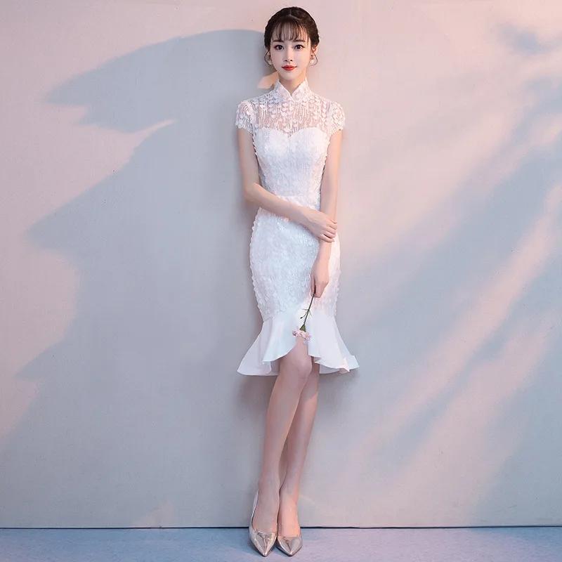 Классический улучшенный Cheongsam высокое качество vestidos элегантное свадебное платье