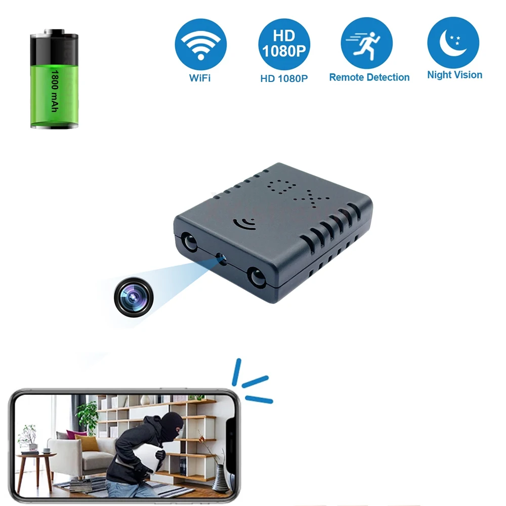 

HD 1080P Мини Wi-Fi камера для домашней безопасности USB микро видеокамера Обнаружение движения ночное видение IP видеорегистратор камера