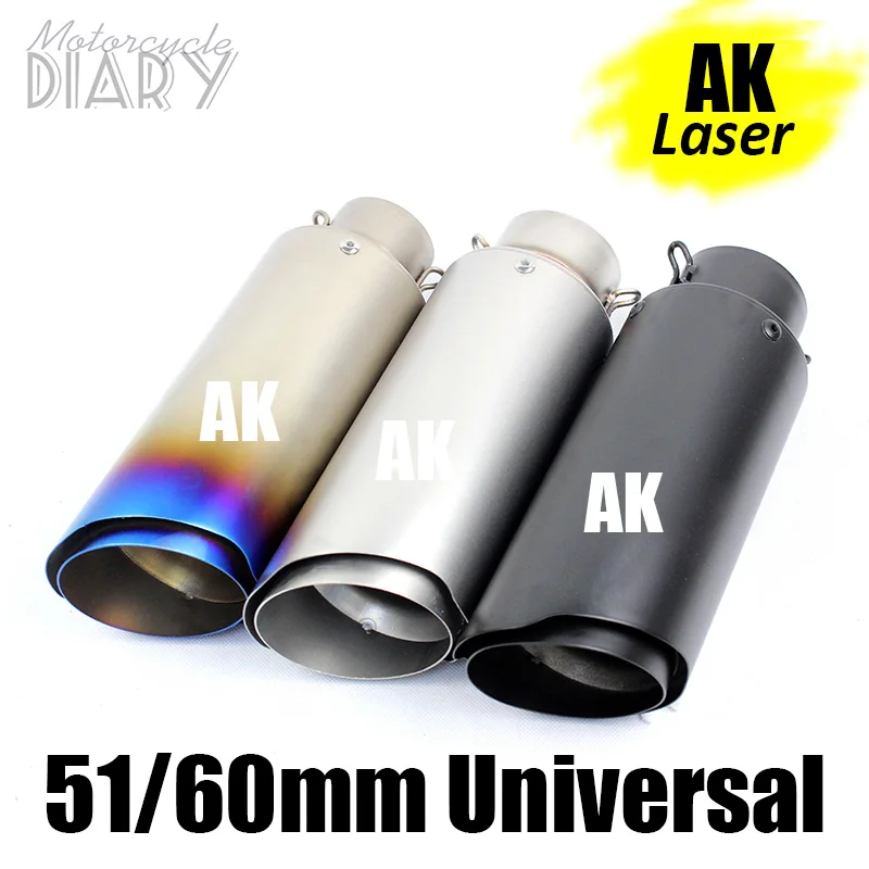Универсальный мотоциклетный выхлопной трос Akrap 51 мм 60 Модифицированная труба для