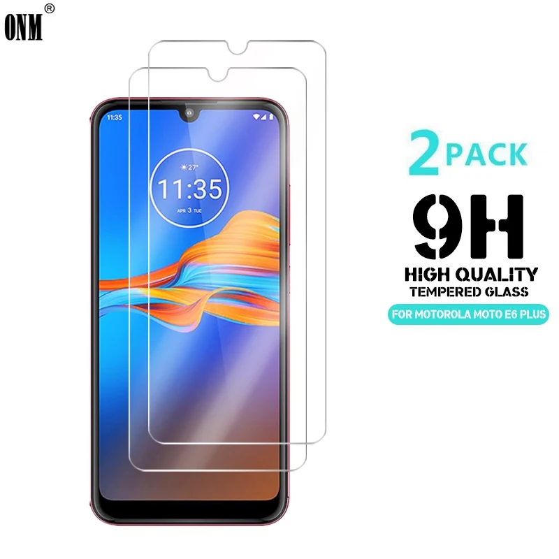 2 шт закаленное стекло для Motorola Moto E6 Plus защита экрана 9H защитная пленка|Защитные